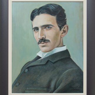 Nikola Tesla – 46x36cm Originalno ulje na platnu - umetnik Milica Marušić
