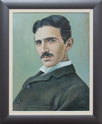 Nikola Tesla – 46x36cm Originalno ulje na platnu - umetnik Milica Marušić