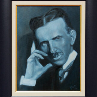 Plavi Nikola Tesla - Portret - Ulje na platnu - 40x30cm
