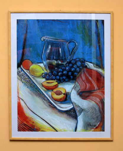 Ram - Grapes - Grozdje -Mrtva priroda -65x50cm - 2012 - Originalan akril i pastel na slikarskom kartonu - umetnik Milica Marušić