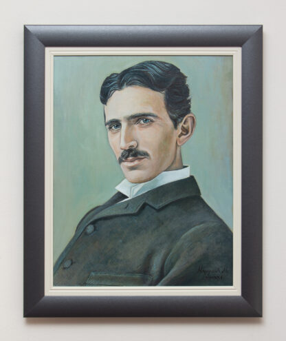 Ram - Nikola Tesla – 46x36cm Originalno ulje na platnu - umetnik Milica Marušić