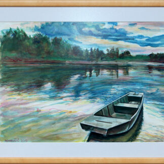 Reka Drina – 28x38cm Uramljen Akvarel na papiru – Umetnička slika umetnik Milica MARUŠIĆ