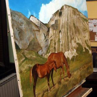Divlji Konji - Pejzaž - Ulje na platnu - 70x90cm