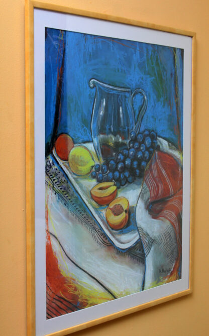 Sa strane - Grapes - Grozdje -Mrtva priroda -65x50cm - 2012 - Originalan akril i pastel na slikarskom kartonu - umetnik Milica Marušić