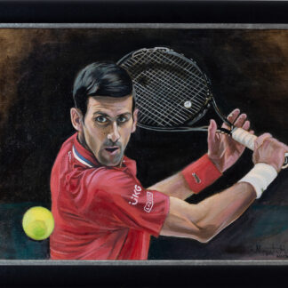 Novak Đoković - Nole - Portret - uramljeno Ulje na platnu - 37x47cm - umetnik Milica Marušić