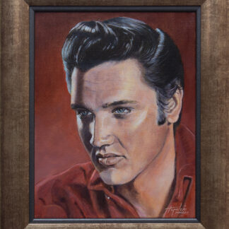 Elvis Presli - 39x33cm Ulje na platnu - Uramljena Umetnička slika - umetnik Darko TOPALSKI