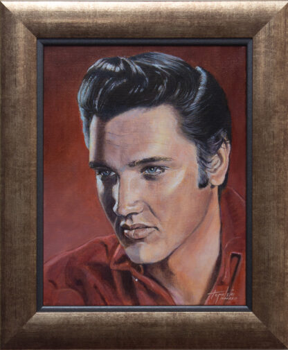 Elvis Presli - 39x33cm Ulje na platnu - Uramljena Umetnička slika - umetnik Darko TOPALSKI