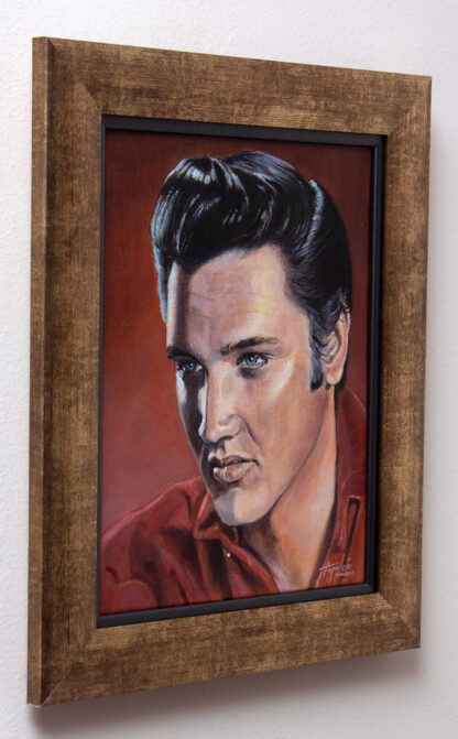 Elvis Presli - 39x33cm Ulje na platnu - sa strane - Uramljena Umetnička slika - umetnik Darko TOPALSKI